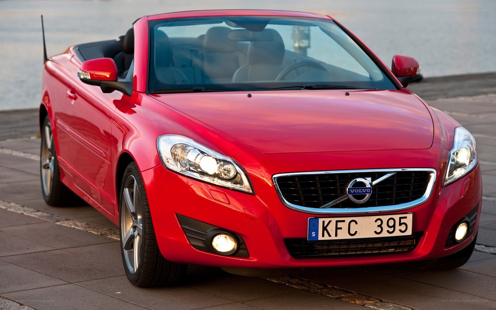 Red Volvo C70 convertible