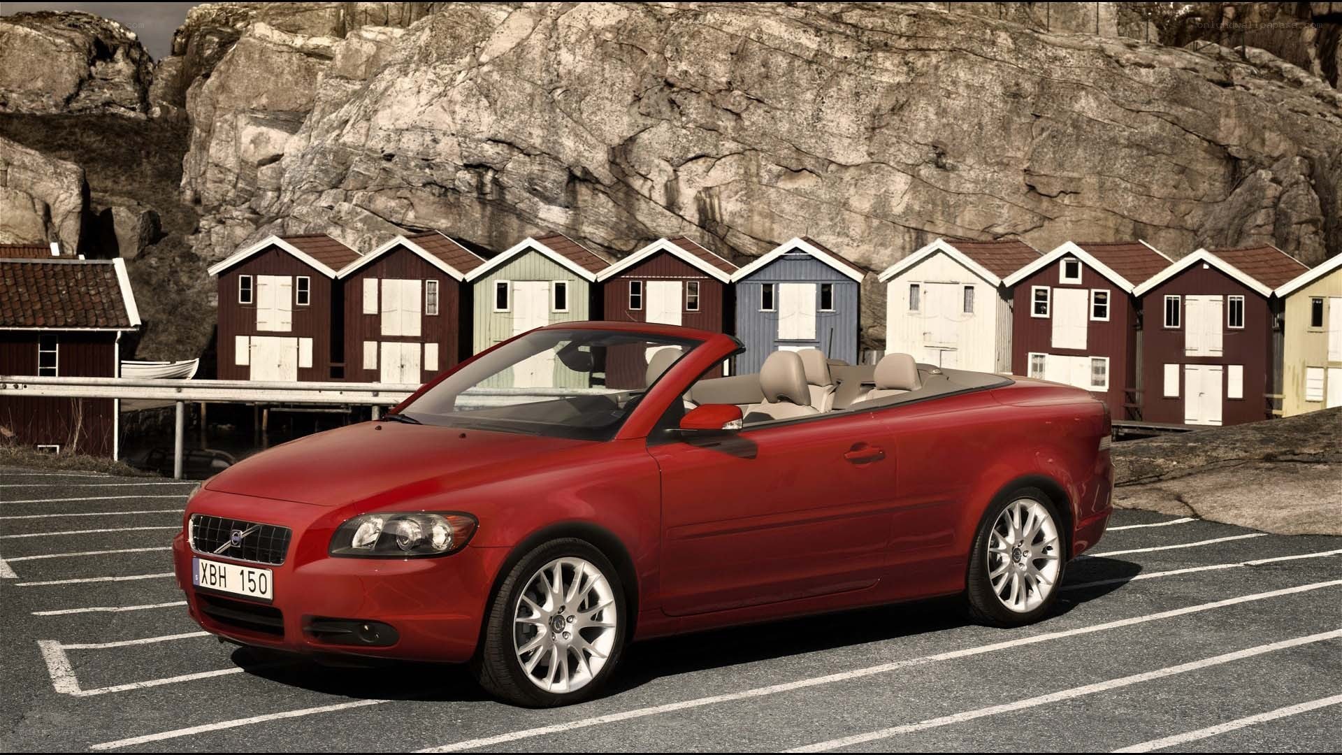 Red Volvo C70 convertible