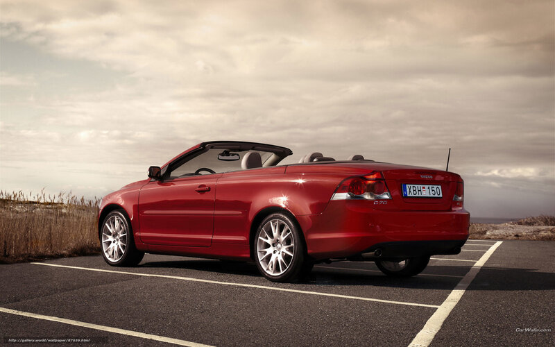 Red Volvo C70 Convertible — Dramatic