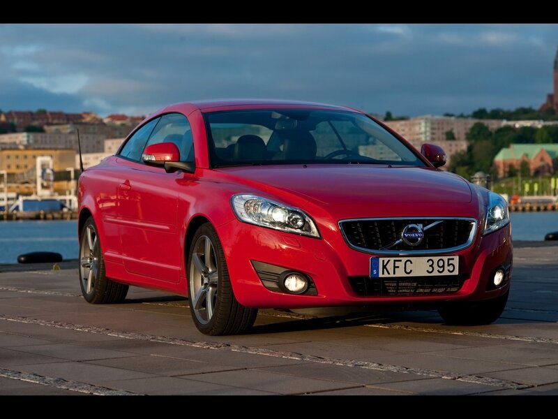 Red Volvo Coupe — Dramatic