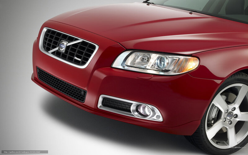 Red Volvo S80 front view