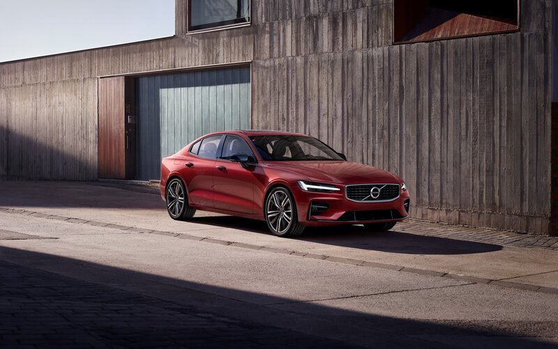 Red Volvo Sedan — Dramatic