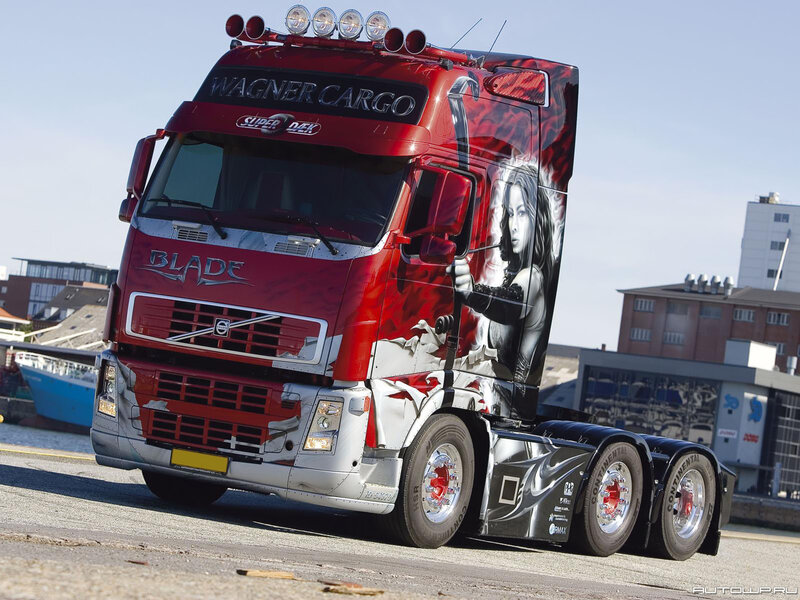 Red Volvo Semi-truck — Dramatic