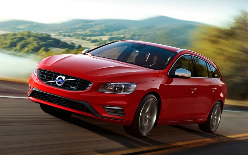 Red Volvo Station Wagon — Dynamic, Afternoon