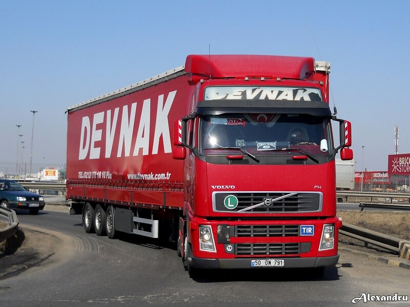 Red Volvo Truck — Neutral, Afternoon