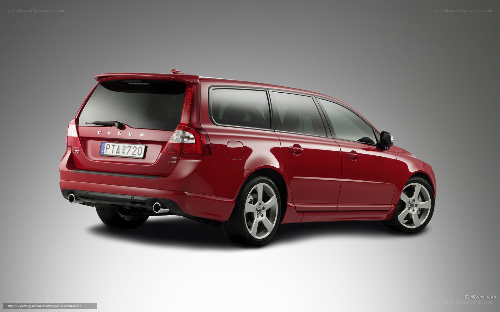 red volvo v70 station wagon
