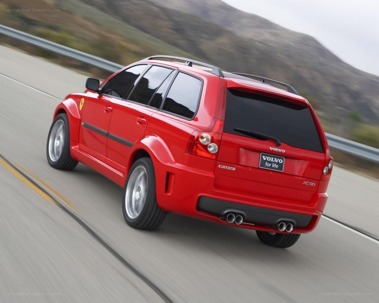 red volvo xc90 in motion