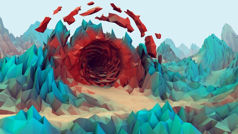 Red Vortex in Mountains