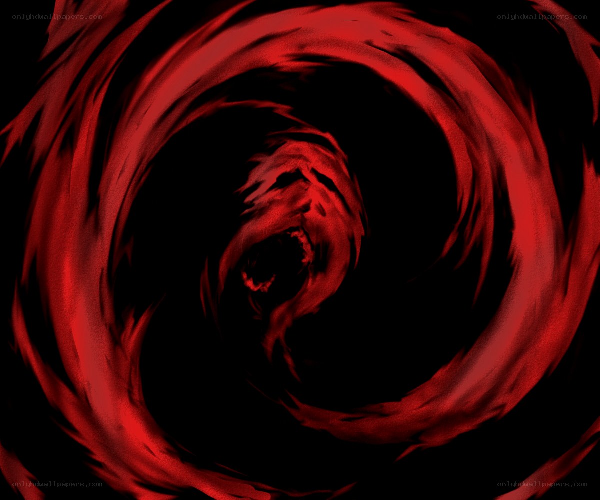 red vortex with face