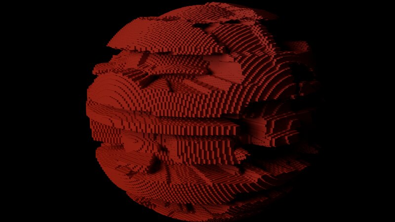 Red Voxel Sphere