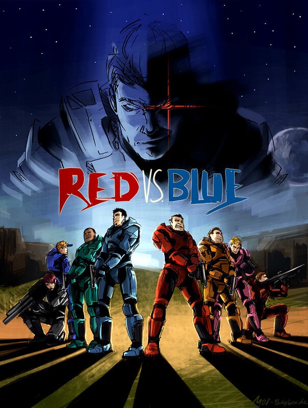 Red vs Blue team poster