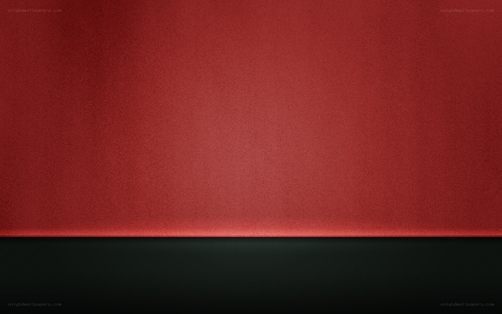 red wall and dark floor