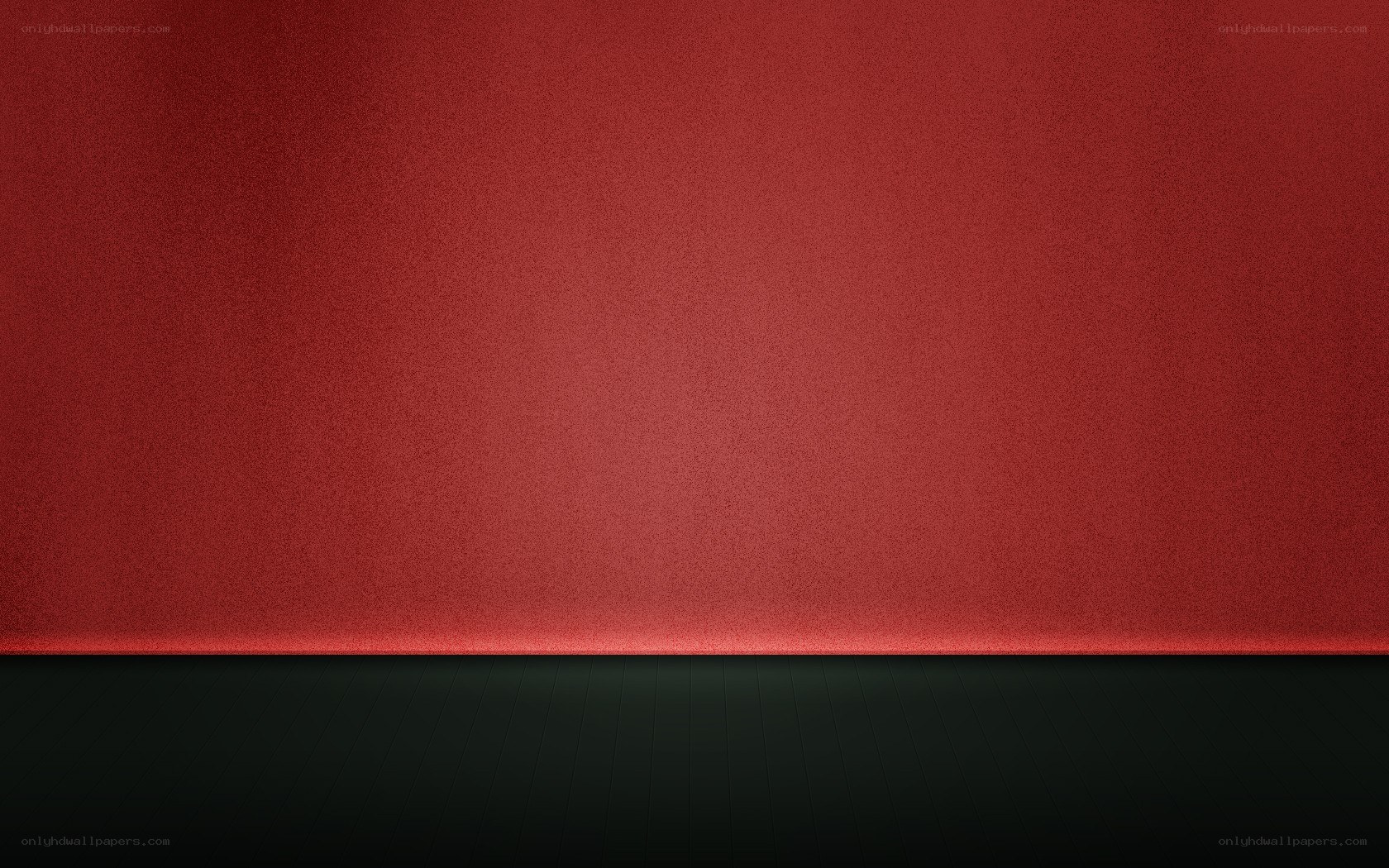 red wall and dark floor
