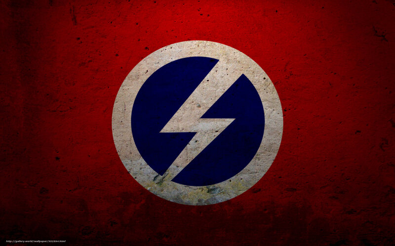 red wall with lightning symbol