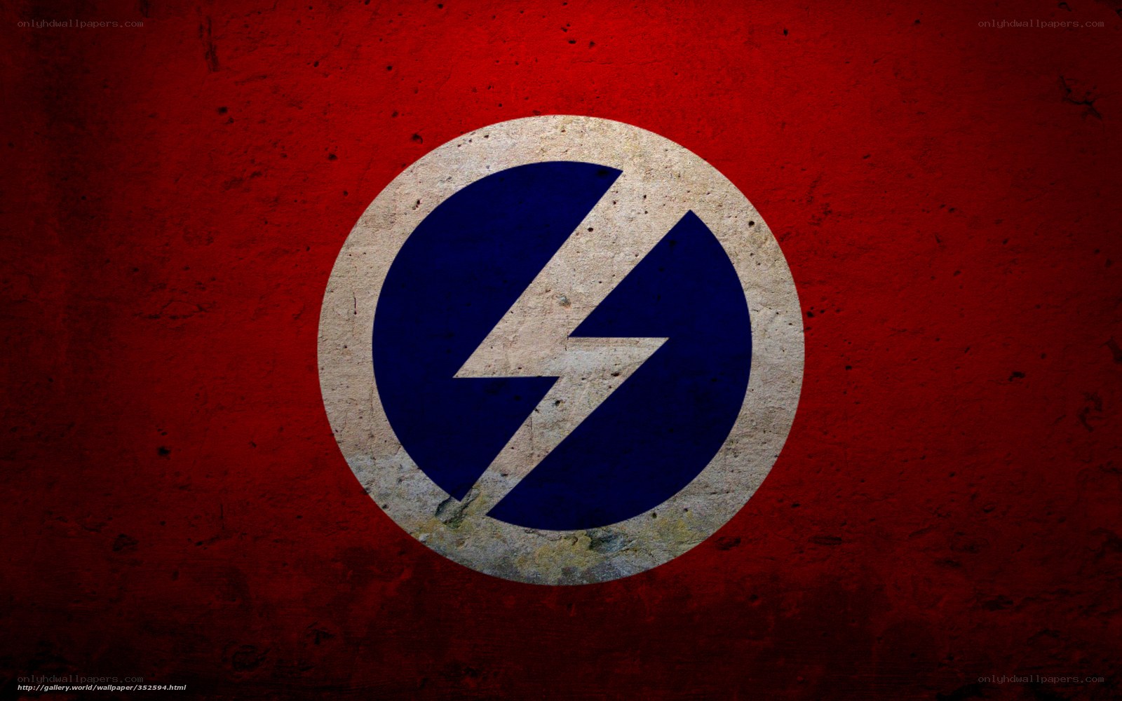 red wall with lightning symbol