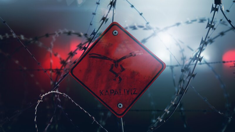 Red Warning Sign — Dramatic