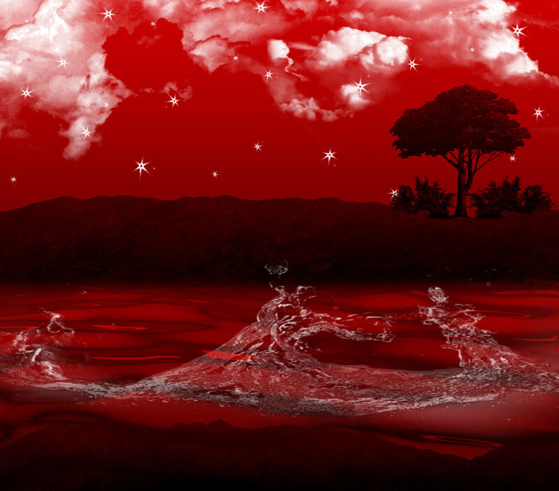 Red Water with Tree