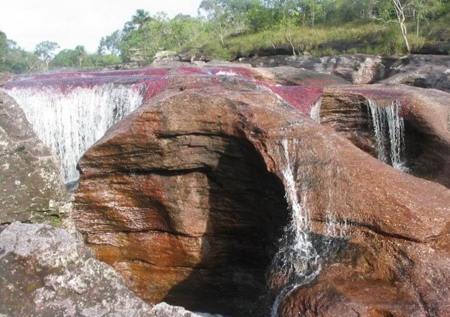 red waterfall in brazil