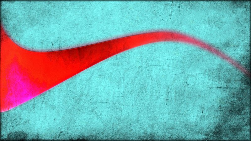 Red wave on teal background