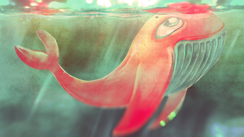Red Whale Underwater