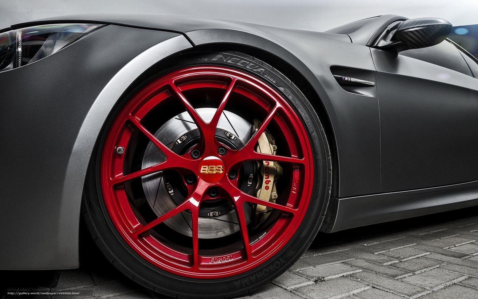 red wheel on gray car