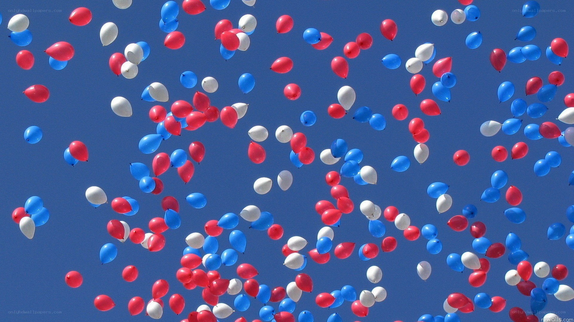 Red, white, and blue balloons