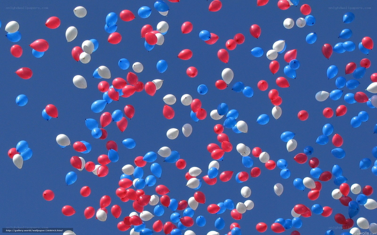 Red, white, and blue balloons