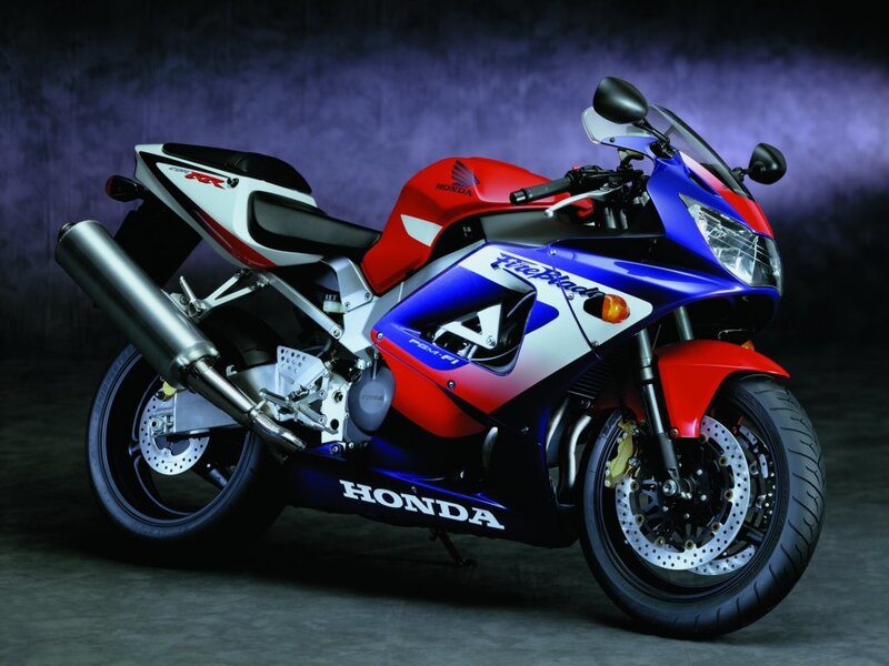 Red White and Blue Motorcycle — Dramatic