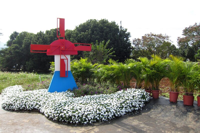 Red Windmill Sculpture