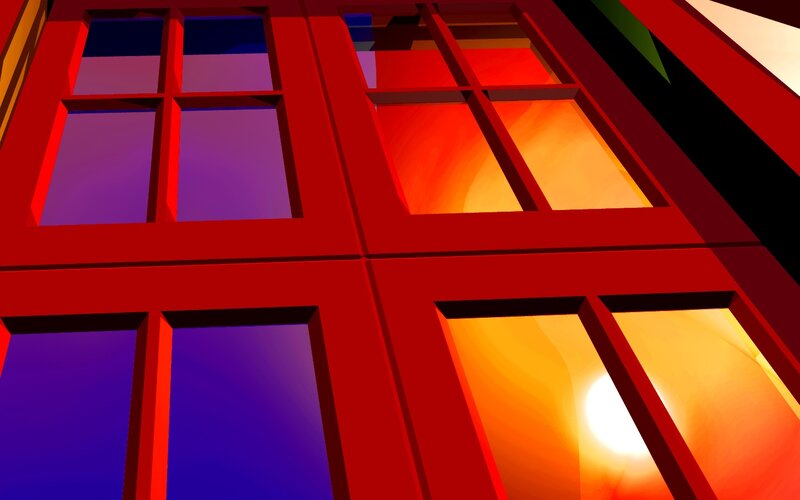 Red Window Panes