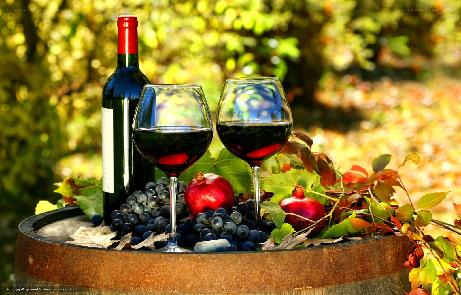 Red wine and autumn fruits