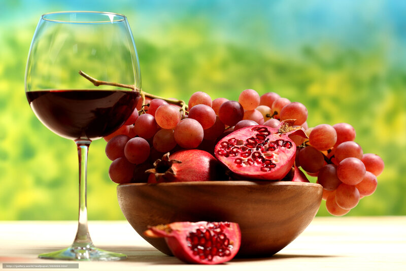 Red Wine and Fruit Bowl — Serene, Afternoon