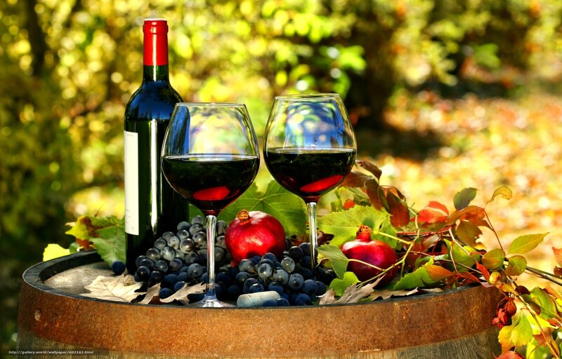 Red Wine and Grapes — Brown, Serene, Autumn
