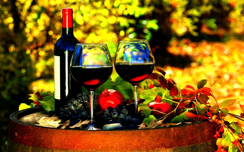 Red Wine and Grapes — Serene