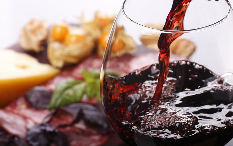 Red Wine Being Poured — Calm, Photograph, Cheese