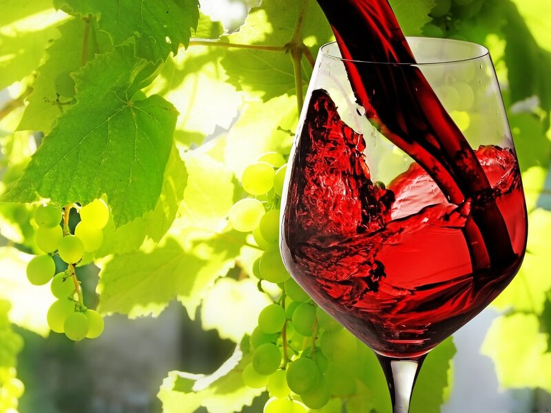 Red Wine Being Poured — Green