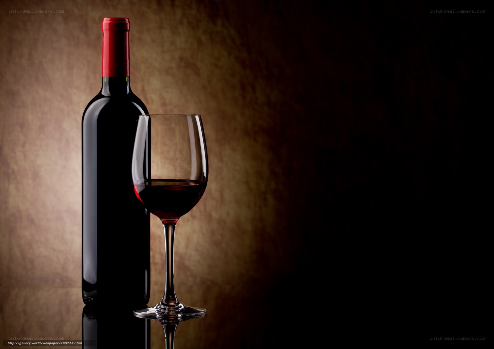 Red wine bottle and glass