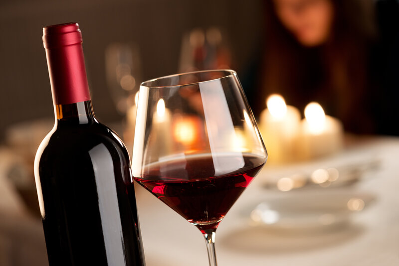 Red Wine Bottle and Glass — Intimate