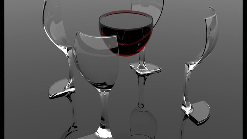 Red Wine Glasses — Gray