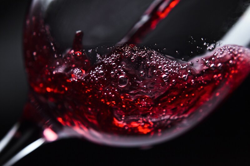 Red Wine in Glass — Dramatic, Photograph