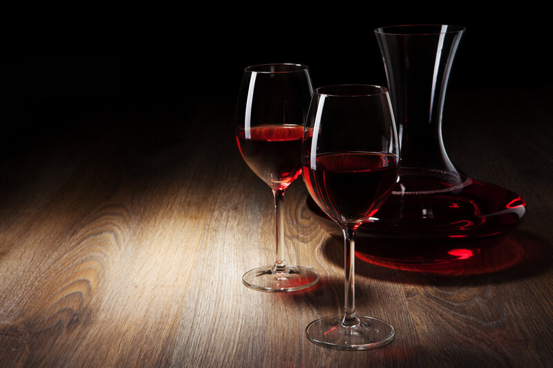 Red Wine in Glasses — Brown