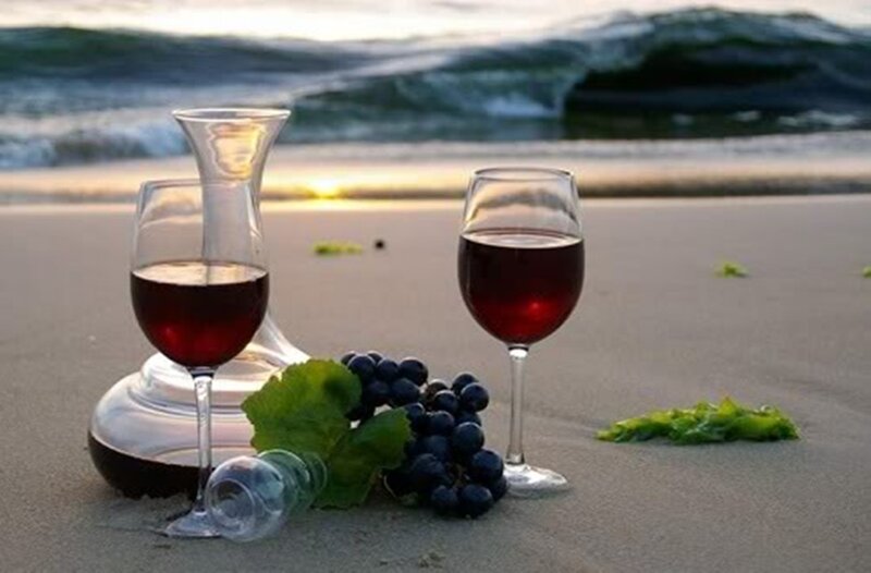 Red Wine on Beach