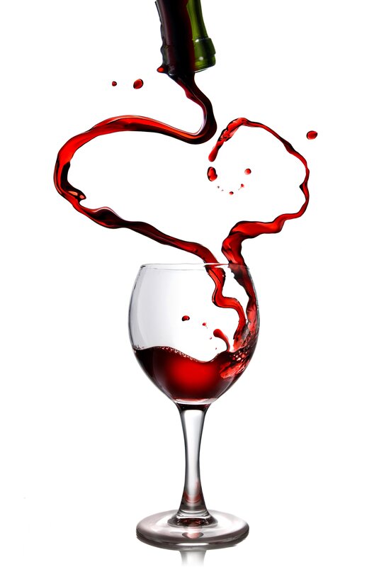 Red Wine Pouring — Dynamic, Photograph, Wine Glass