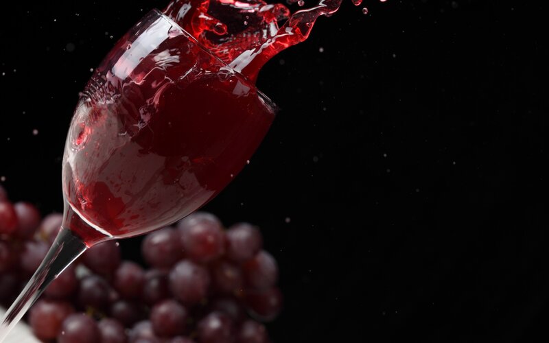 Red Wine Splashing from Glass