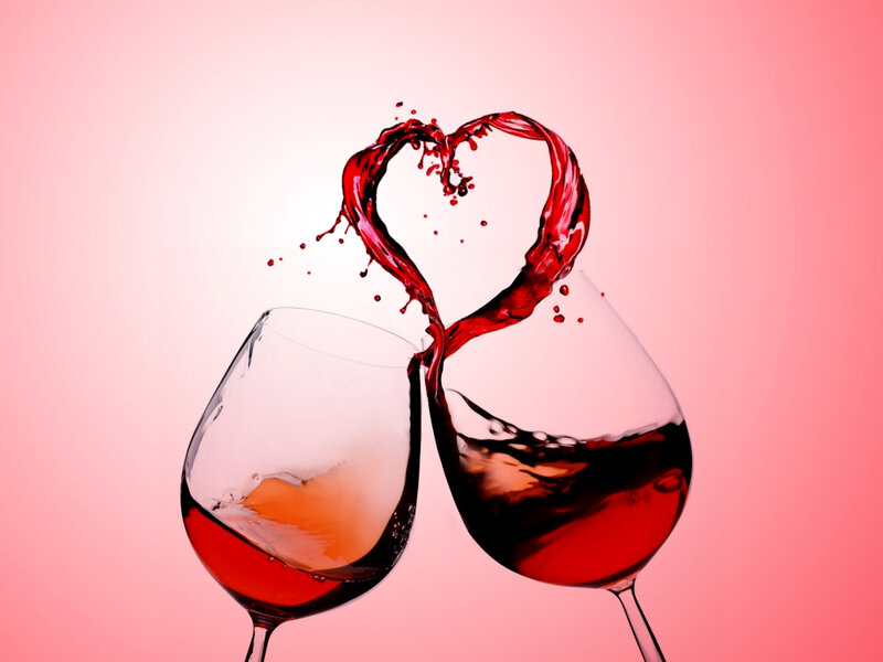 Red Wine Splashing in Heart