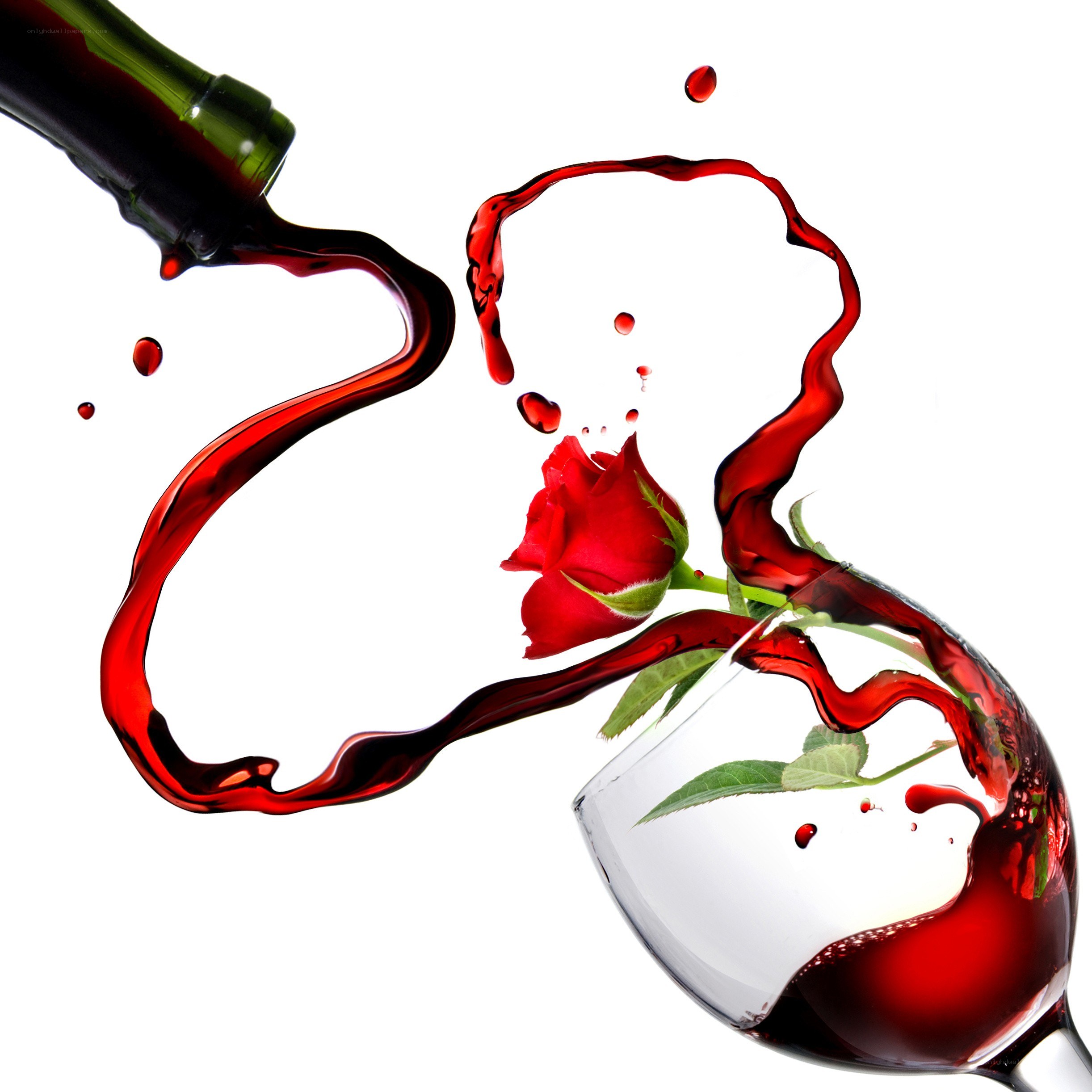 red wine splashing with rose