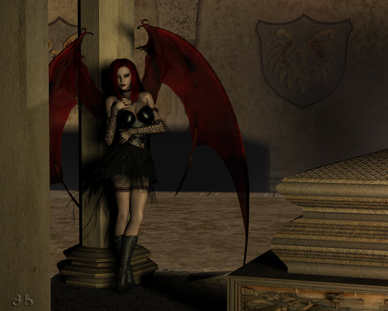 red-winged fantasy woman