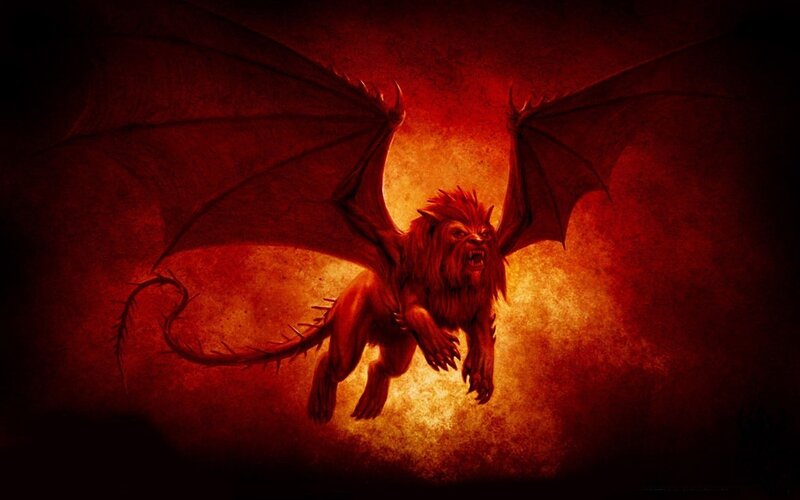 Red Winged Lion Creature