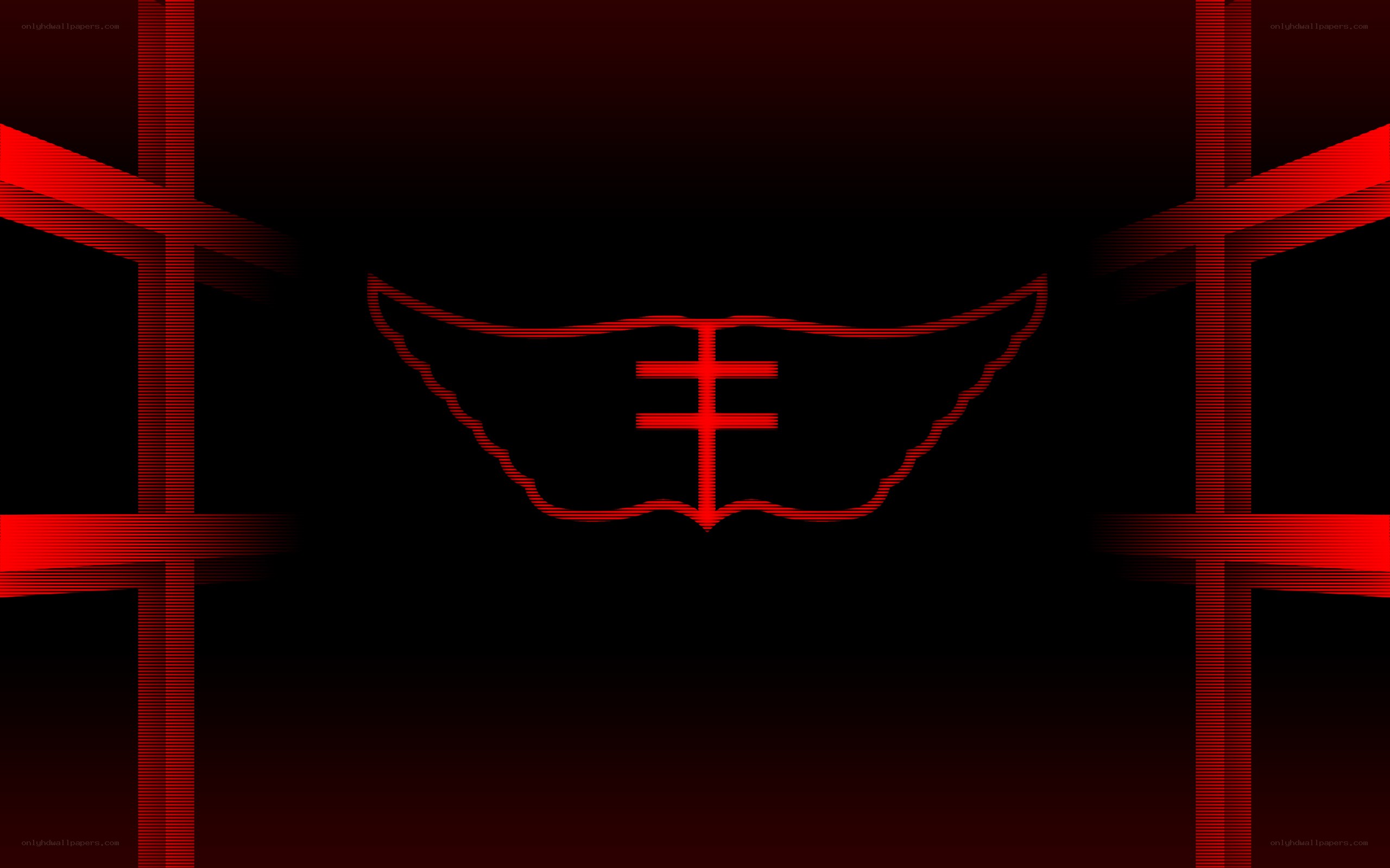 red winged symbol on black