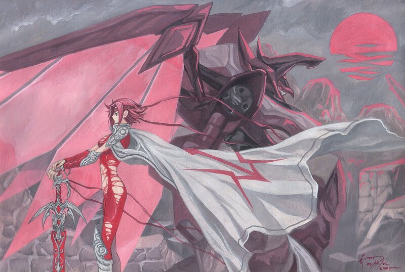 Red-winged warrior with sword